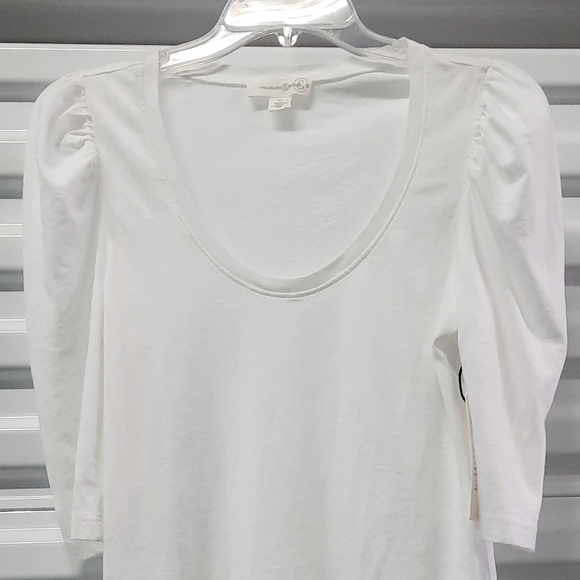 Treasure & Bond Women's Top Size XS Extra Small White Pullover Casual Blouse - Picture 4 of 6